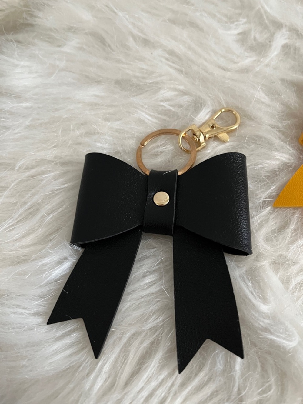 NWOT Black Bow Keychain with Gold Hardware - Women Accessories
